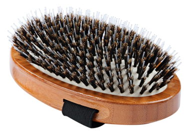 Bass Brushes- Shine & Condition Pet Brush (Color: Striped Bamboo, Style: Palm Style, size: )