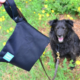 Black Yucky Puppy Dog Poop Bag Holders- Standard Size (size: 6.75x6.25)