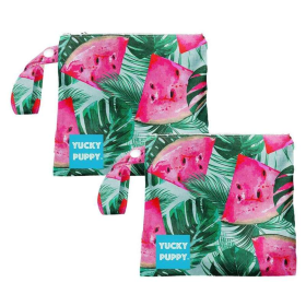 Watermelon Yucky Puppy Dog Poop Bag Holders (Color: Pink/Green)