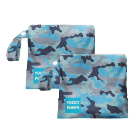 Blue Camo Dog Poop Bag Holders (Color: Blue)