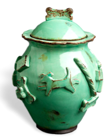 Dog Treat Jar (Color: Aqua/Green)